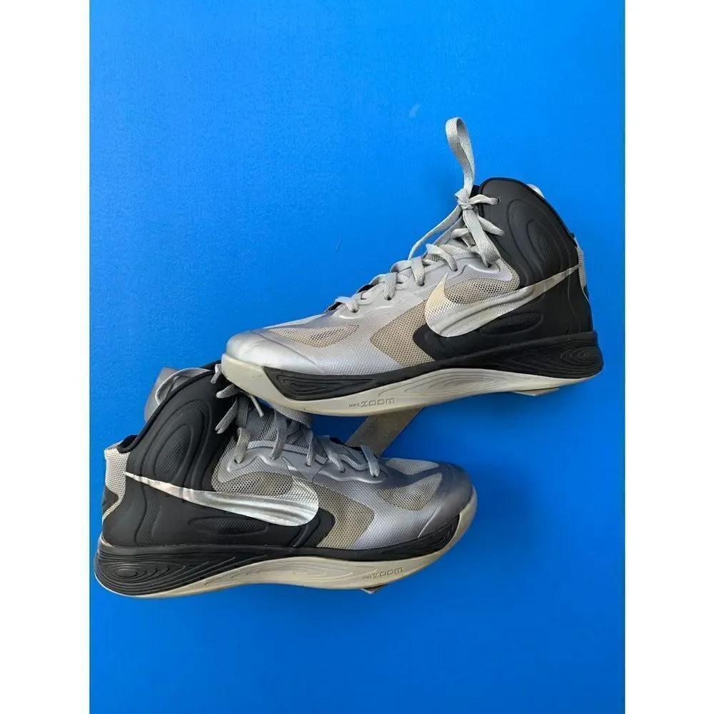 Nike HYPERFUSE Basketball Wolf Gray/ Metallic Silver/ Black Sneakers Men Sz 10.5